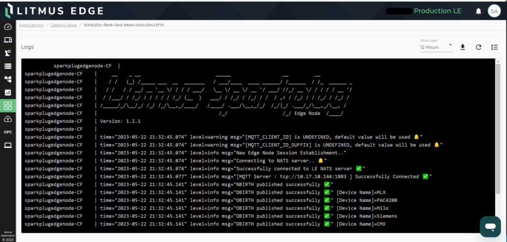 LE Sparkplug Edge Node - Screenshot 01