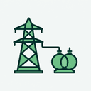 Grid Substation logo: a transmission pylon feeding a two-winding transformer, a flat Litmus-green mark with dark teal outlines on a pale mint tile