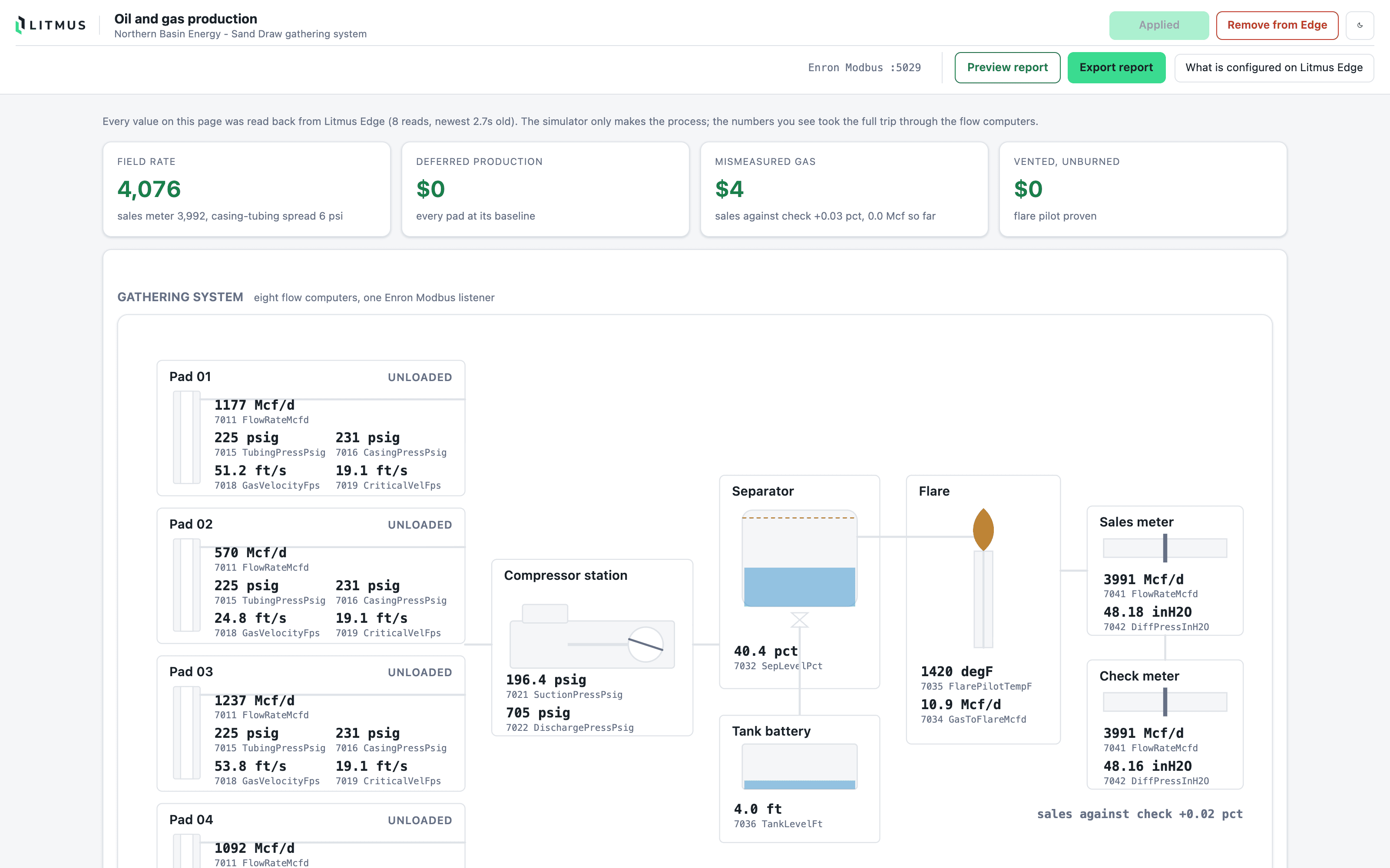 Gas gathering system screenshot 1
