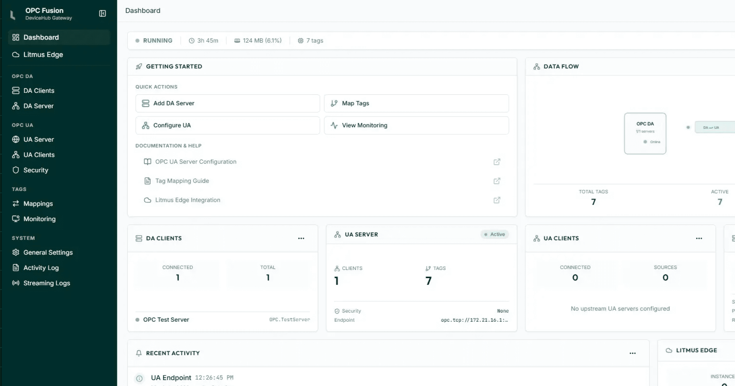 OPC Fusion Dashboard